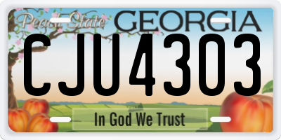 GA license plate CJU4303