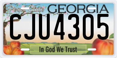 GA license plate CJU4305