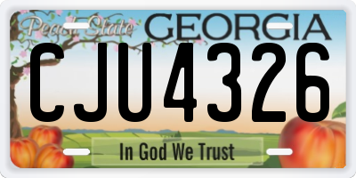 GA license plate CJU4326