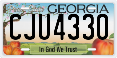 GA license plate CJU4330