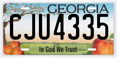 GA license plate CJU4335