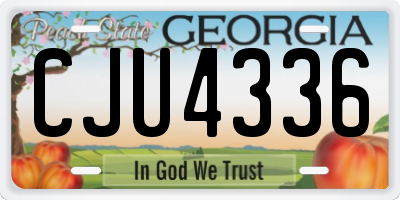 GA license plate CJU4336