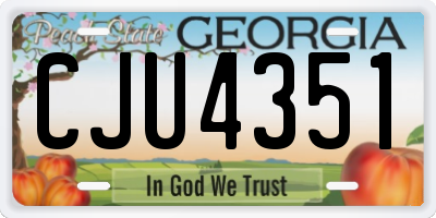 GA license plate CJU4351