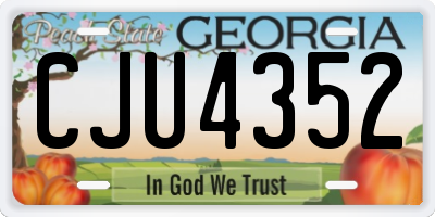 GA license plate CJU4352