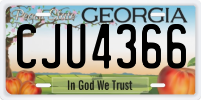 GA license plate CJU4366