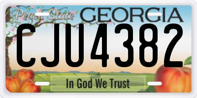 GA license plate CJU4382
