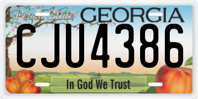 GA license plate CJU4386