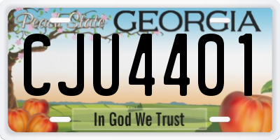 GA license plate CJU4401