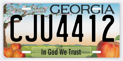 GA license plate CJU4412