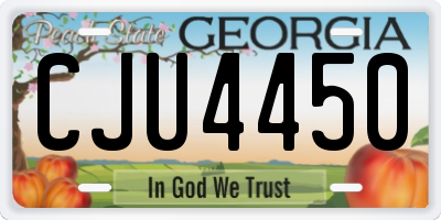 GA license plate CJU4450