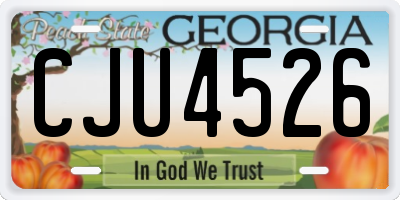 GA license plate CJU4526