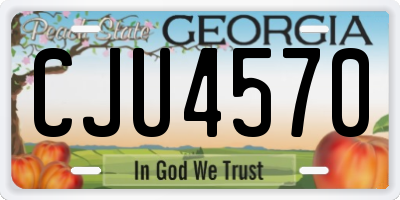 GA license plate CJU4570