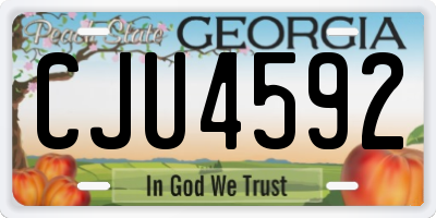 GA license plate CJU4592