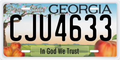 GA license plate CJU4633