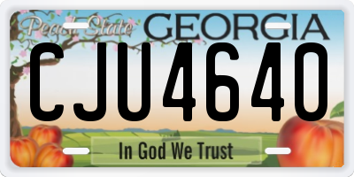GA license plate CJU4640