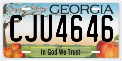 GA license plate CJU4646