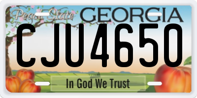 GA license plate CJU4650