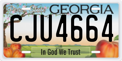 GA license plate CJU4664