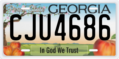 GA license plate CJU4686