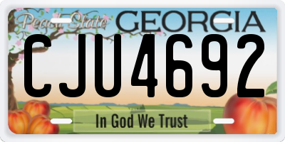 GA license plate CJU4692