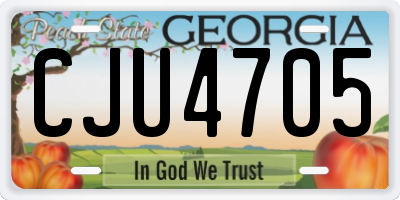 GA license plate CJU4705