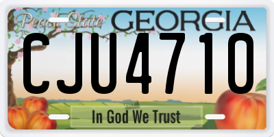 GA license plate CJU4710