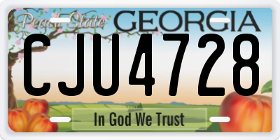 GA license plate CJU4728