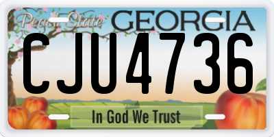 GA license plate CJU4736