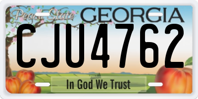 GA license plate CJU4762