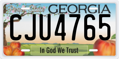 GA license plate CJU4765