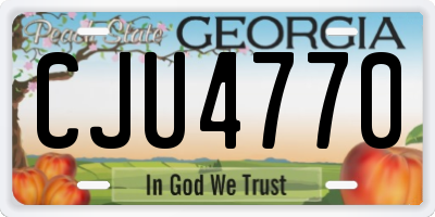 GA license plate CJU4770