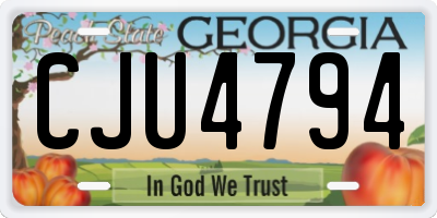 GA license plate CJU4794