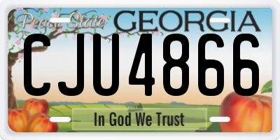GA license plate CJU4866