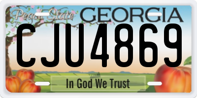 GA license plate CJU4869