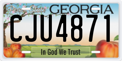 GA license plate CJU4871
