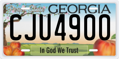 GA license plate CJU4900