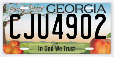 GA license plate CJU4902