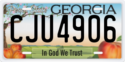 GA license plate CJU4906