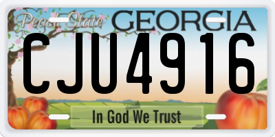 GA license plate CJU4916