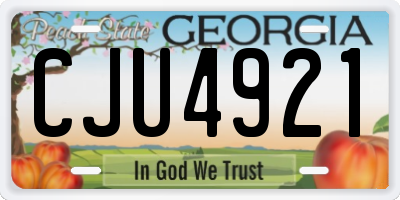 GA license plate CJU4921