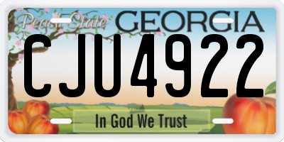 GA license plate CJU4922