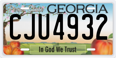 GA license plate CJU4932