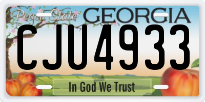 GA license plate CJU4933