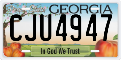 GA license plate CJU4947