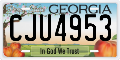 GA license plate CJU4953