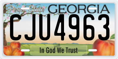 GA license plate CJU4963