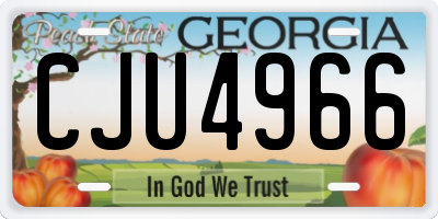 GA license plate CJU4966