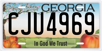 GA license plate CJU4969