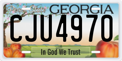 GA license plate CJU4970