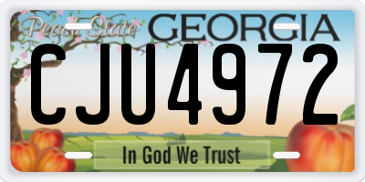 GA license plate CJU4972